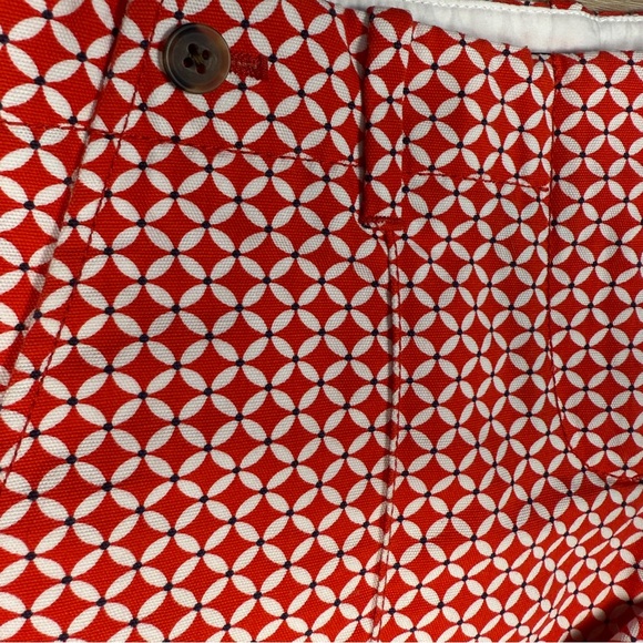 NWT J. Crew Red & White City Fit Shorts with Geometric Pattern, Size 2 - Picture 2 of 7